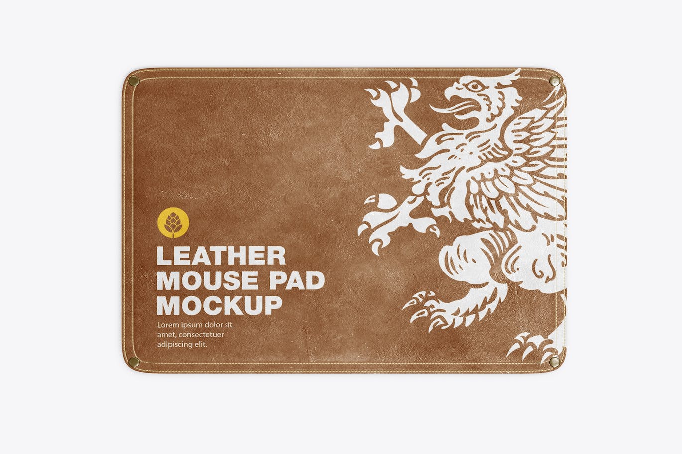 皮革鼠标垫设计样机 Leather Mouse Pad Mockup 样机素材 第1张
