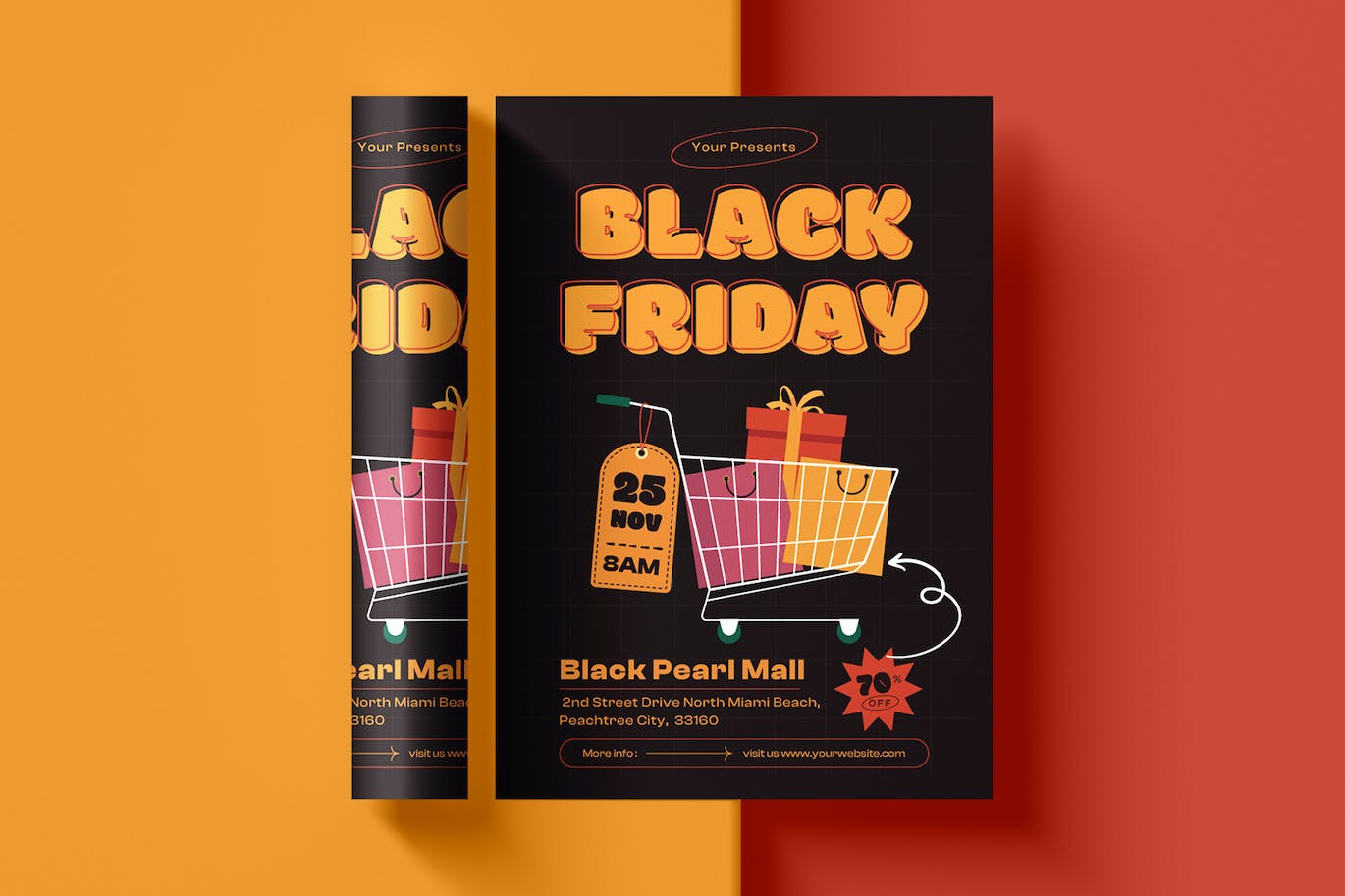 黑色星期五购物宣传单设计 Black Friday Flyer Template 设计素材 第1张