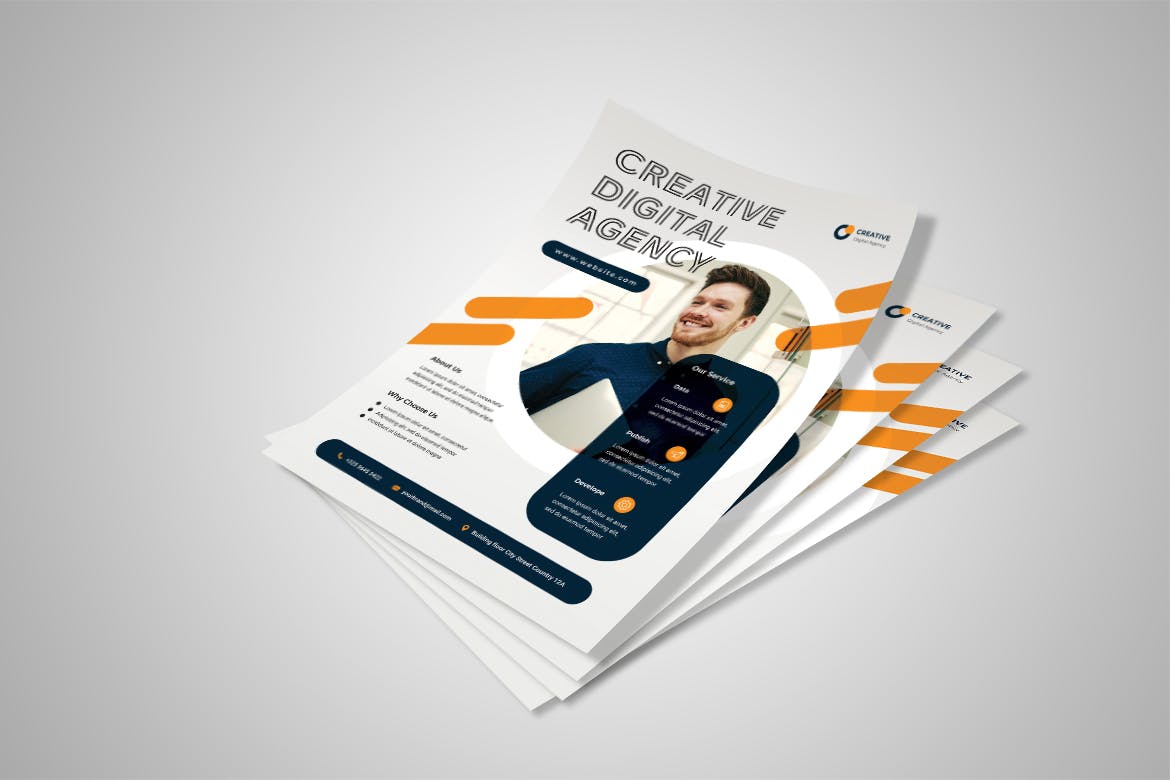 创意数字机构宣传单素材 Creative Digital Agency Flyer 设计素材 第4张