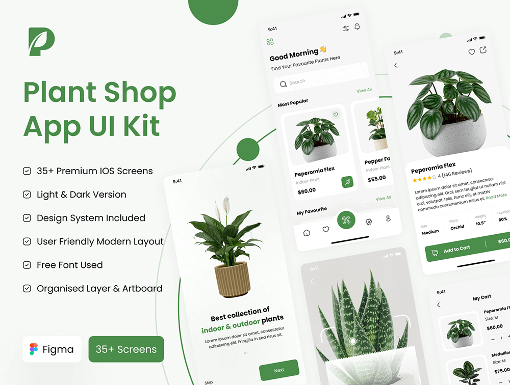 盆栽植物商店应用程序IOS UI工具包 APP UI 第1张