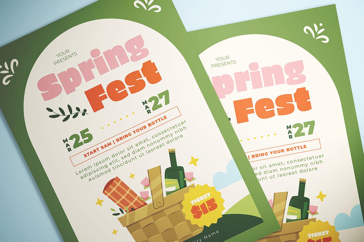 春节庆典购物宣传单素材 Spring Fest Flyer 设计素材 第2张