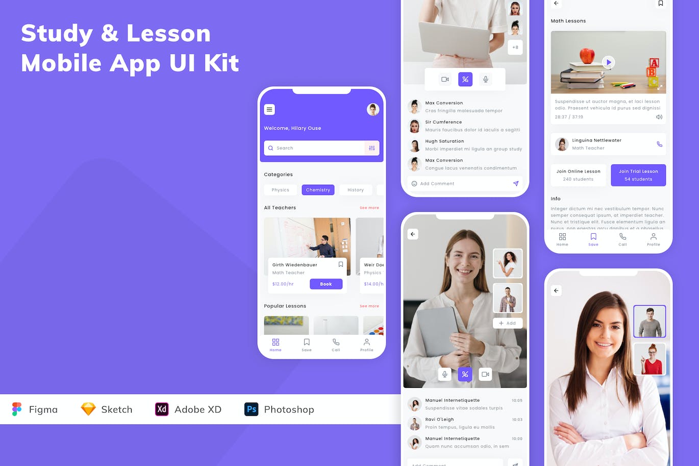学习与课程应用程序App设计UI工具包 Study & Lesson Mobile App UI Kit APP UI 第1张