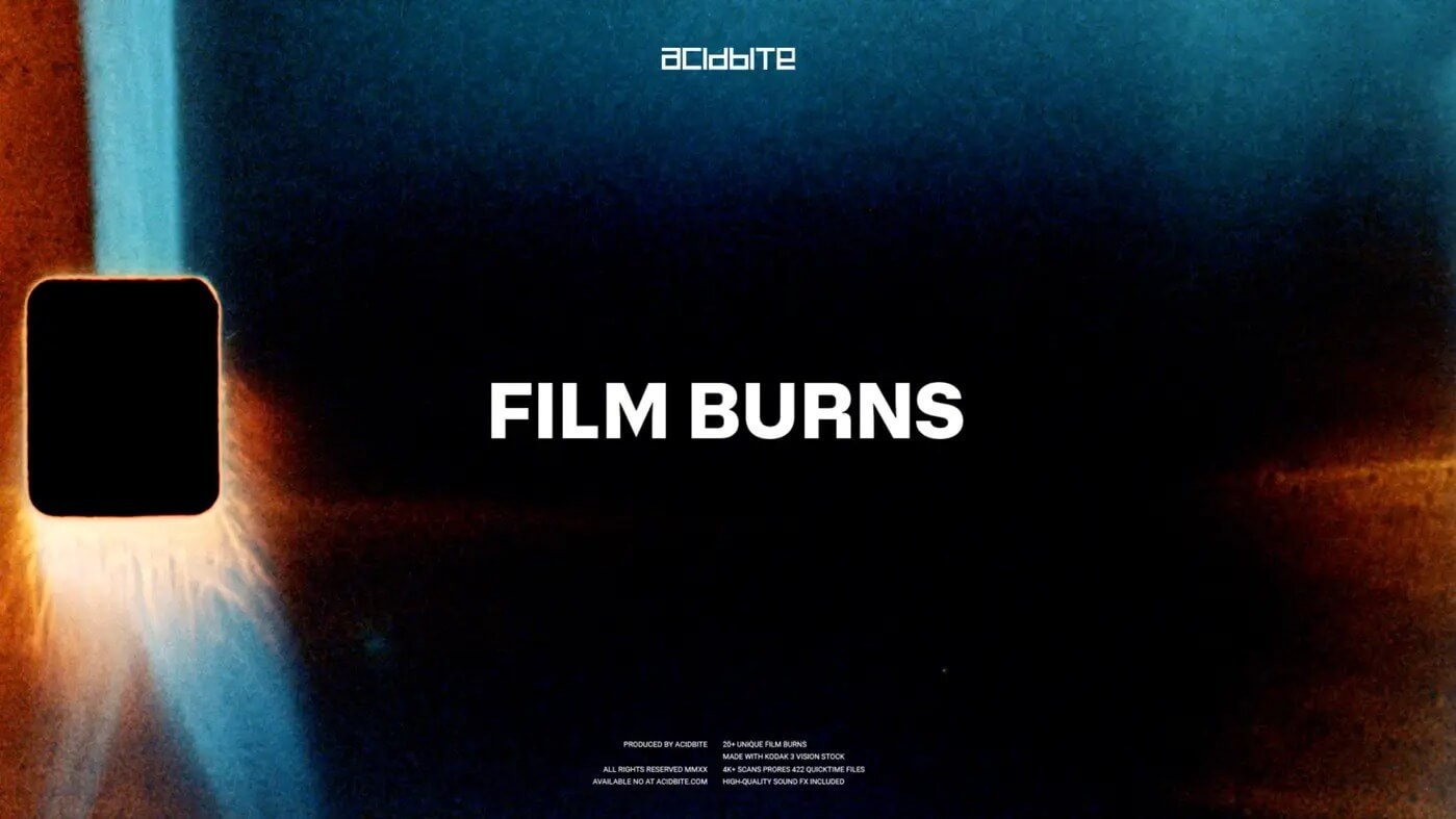 Acidbite 彩色柯达8mm胶片燃烧纹理过渡4K扫描视频素材 FILM BURNS 插件预设 第1张