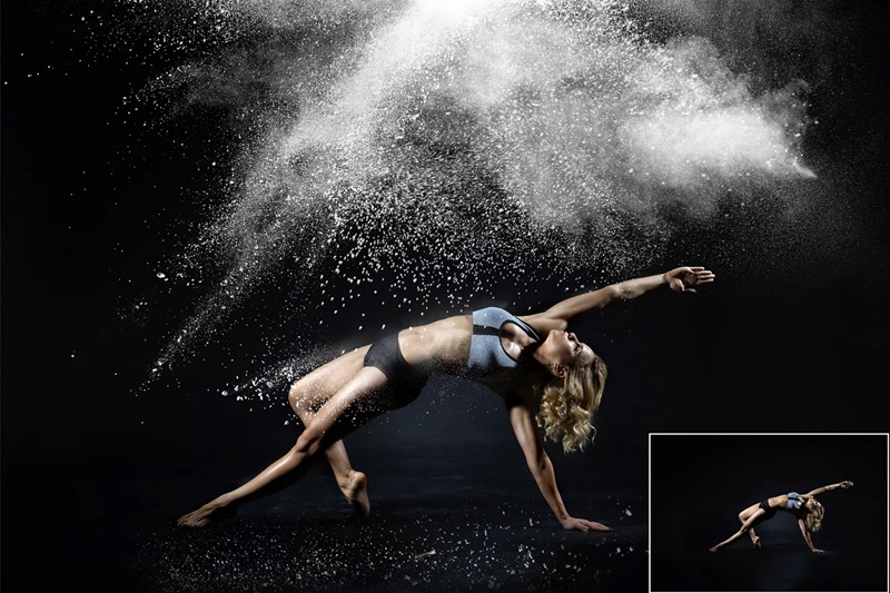 105个舞蹈摄影拍摄 抽象白色粉末爆炸特效照片迭层素材 105 White powder overlays 图片素材 第3张