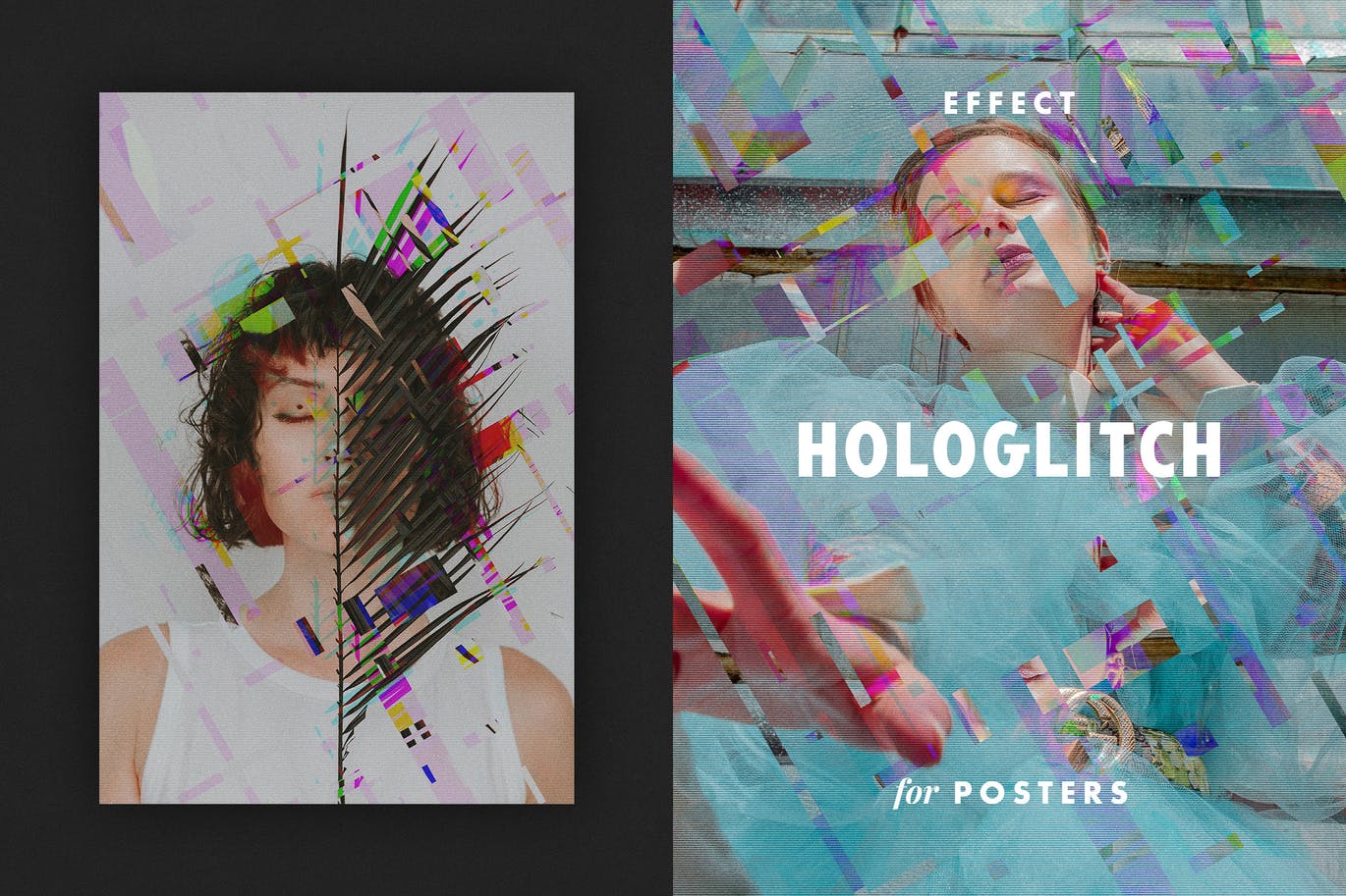 彩色故障效果海报模板 Hologlitch Effect for Posters 插件预设 第1张