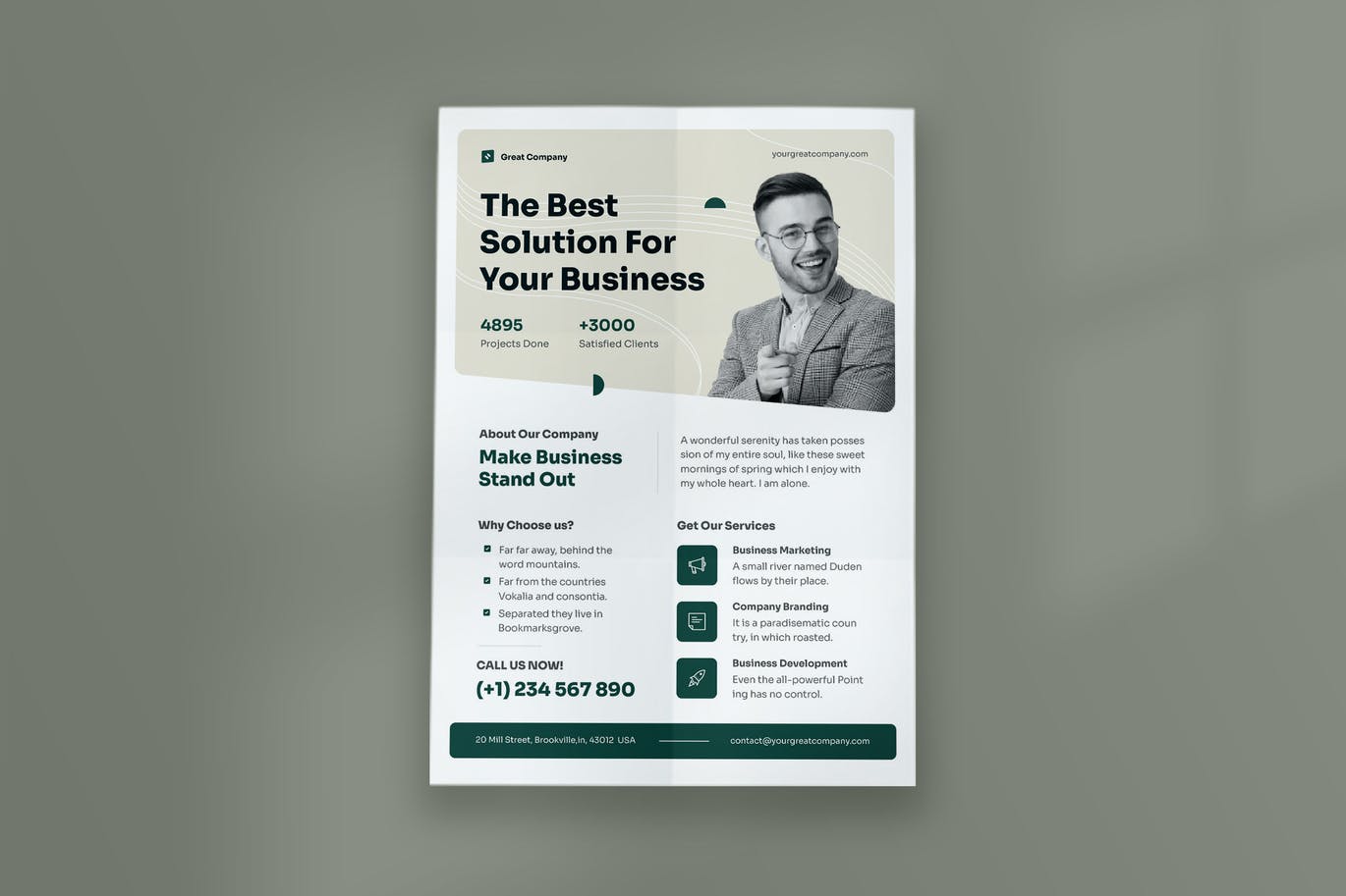 公司业务传单模板 Corporate Business Flyer Template 设计素材 第1张