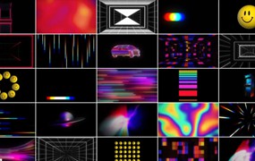 50多种多彩复古街机歌舞厅酒吧激光束运动图形视频素材 EzraCohen Chroma 4K