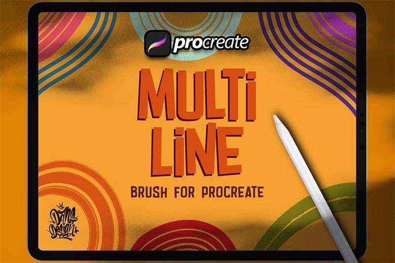 8个多线条画笔Procreate笔刷 笔刷资源 第1张