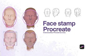 10种男性脸型Procreate线稿笔刷