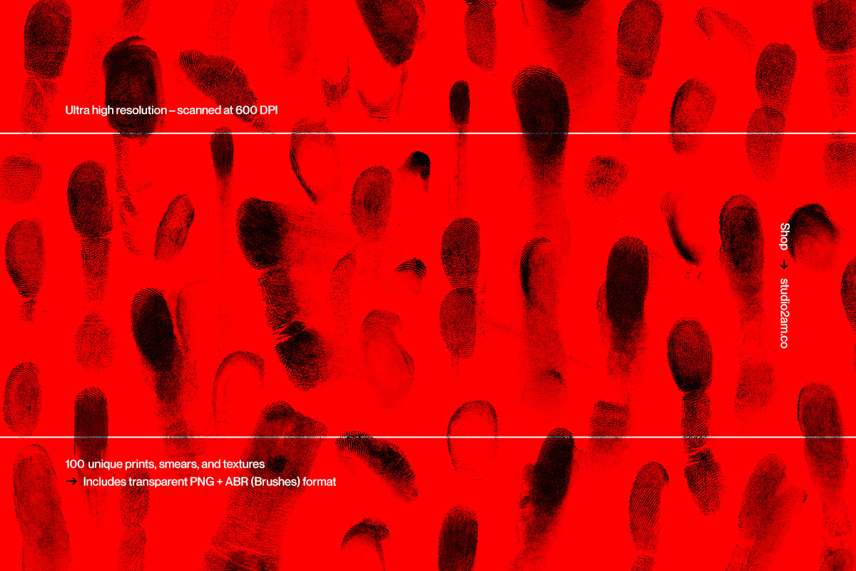 高分辨率指纹恐怖血腥掌印乱七八糟的污迹PNG设计装饰素材合辑 Studio 2am – Fingerprint 图片素材 第4张