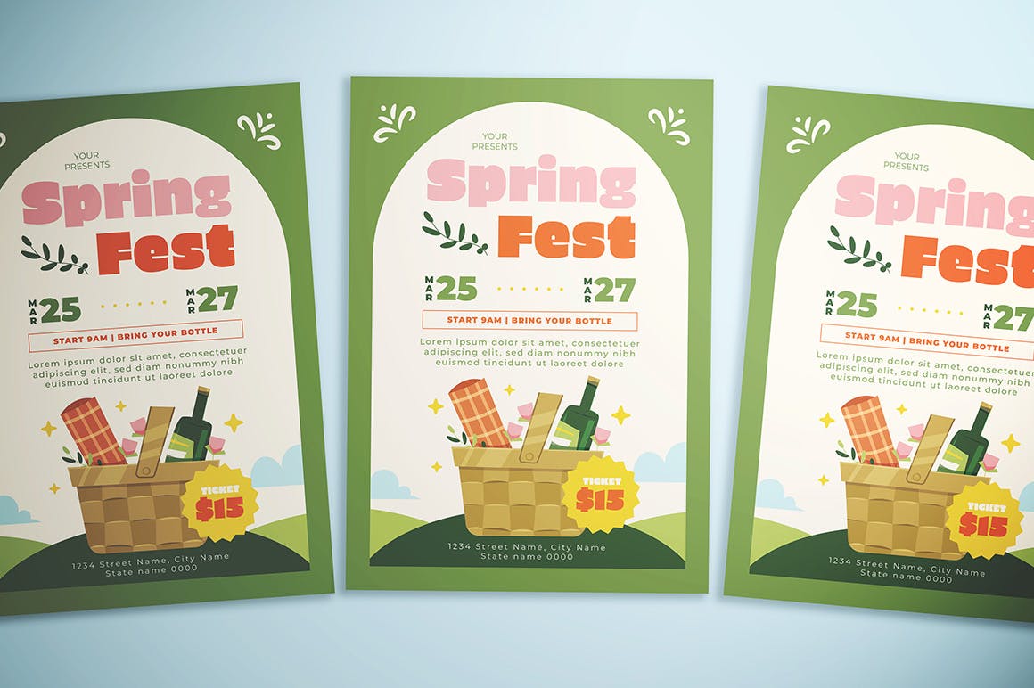 春节庆典购物宣传单素材 Spring Fest Flyer 设计素材 第4张