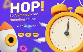 20个精美生动3D网站WEB营销动画包 HOP! Marketing 3D Animated Pack