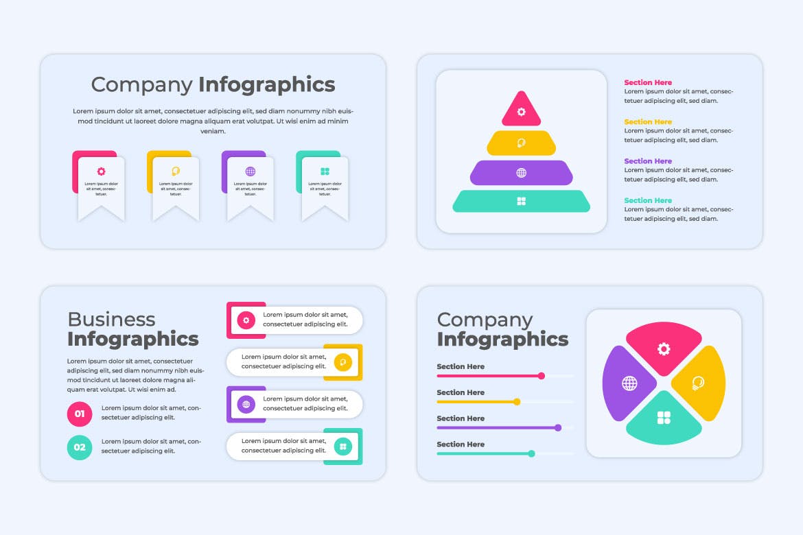 公司业务信息数据图表设计素材 Business Infographics 幻灯图表 第2张