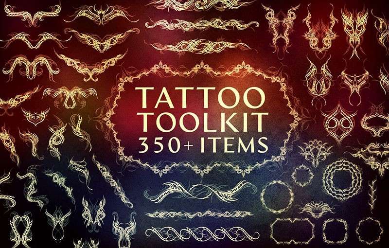 350+纹身刺青图案笔刷套装 笔刷资源 第1张