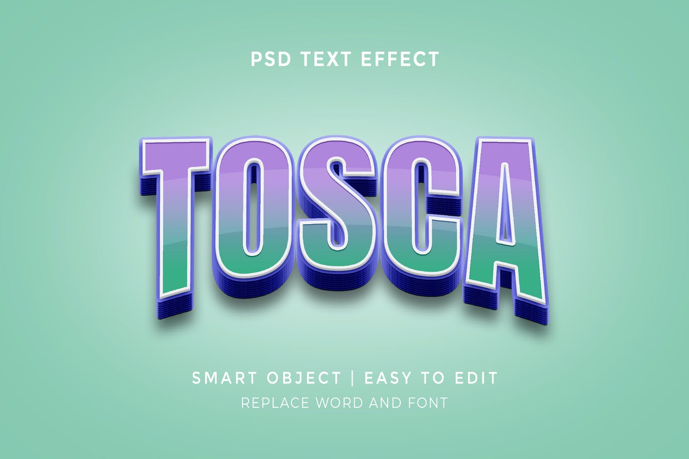 渐变3D托斯卡可编辑文本效果 3D Tosca Editable Text Effect 插件预设 第1张