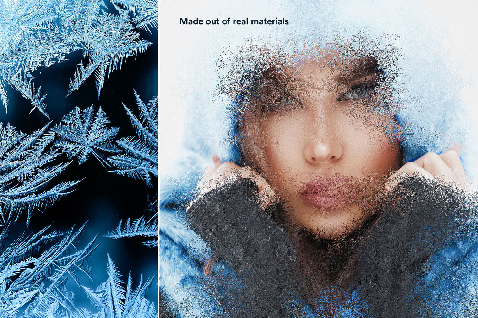 潮流逼真下雨下雪磨砂玻璃模糊图片效果PS动作素材 Hyper Realistic Glass Effects 插件预设 第1张