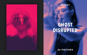 幽灵滤镜效果海报模板 Ghost Disrupted Effect for Posters