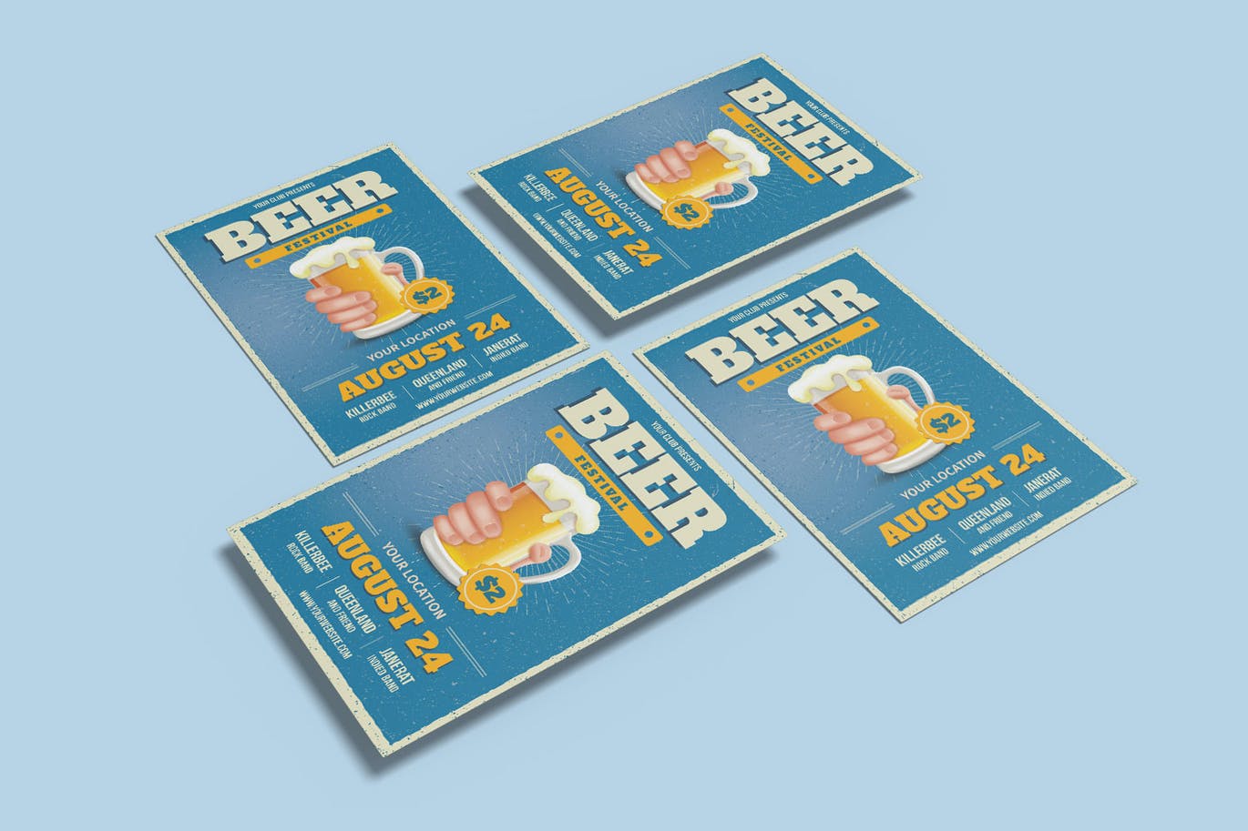 啤酒节宣传单海报模板 Beer Festival Flyer 设计素材 第4张
