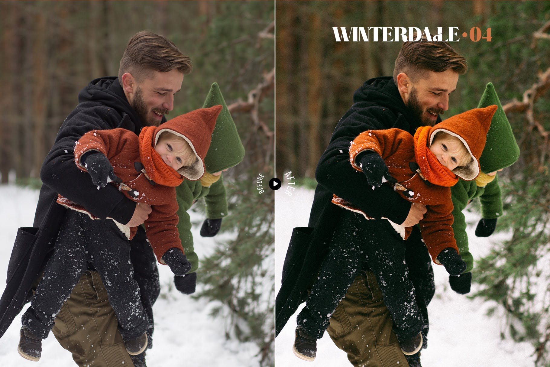 冬季人物摄影照片后期修图LR预设 Winterdale Lightroom Presets 插件预设 第4张