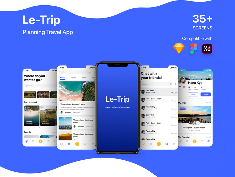 旅程分享App用户界面套件 APP UI 第5张