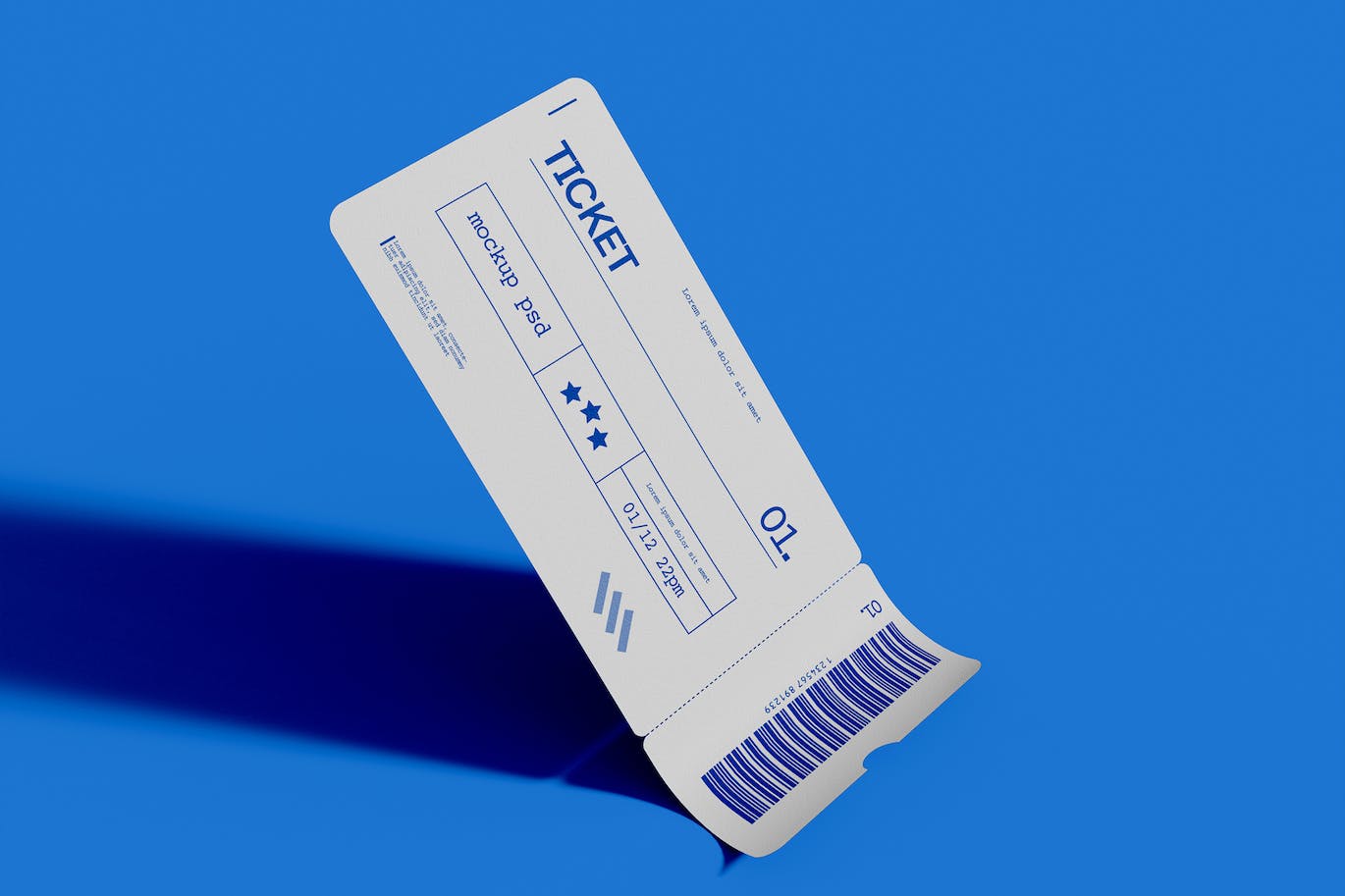 卷曲效果图机票设计样机 Ticket Mockup 样机素材 第1张