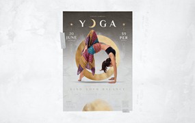 瑜伽课程宣传单模板 Yoga Flyer