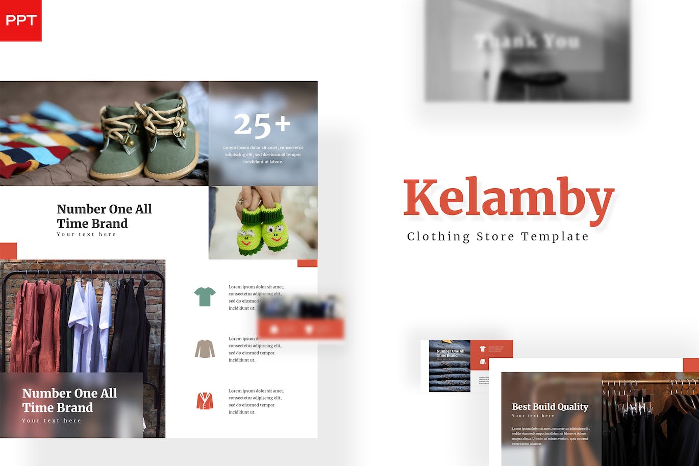 服装鞋店产品ppt幻灯片设计模板 Kelamby – Powerpoint Template 幻灯图表 第1张