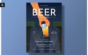 啤酒节海报传单设计模板 Beer Festival Flyer Template – Classic Art Deco