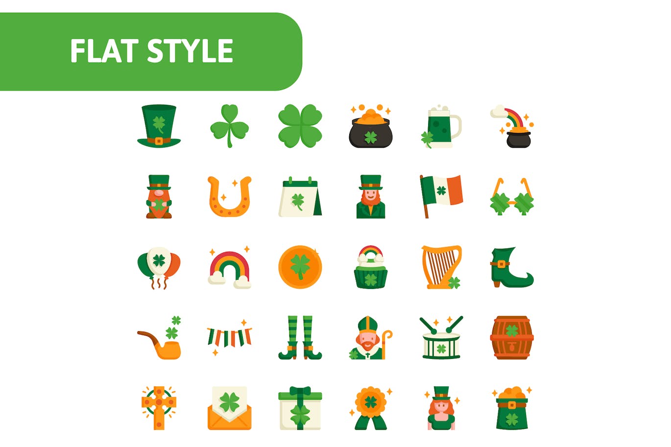30个高质量的圣帕特里克节矢量图标 30 St Patrick’s Day Icons 图标素材 第4张