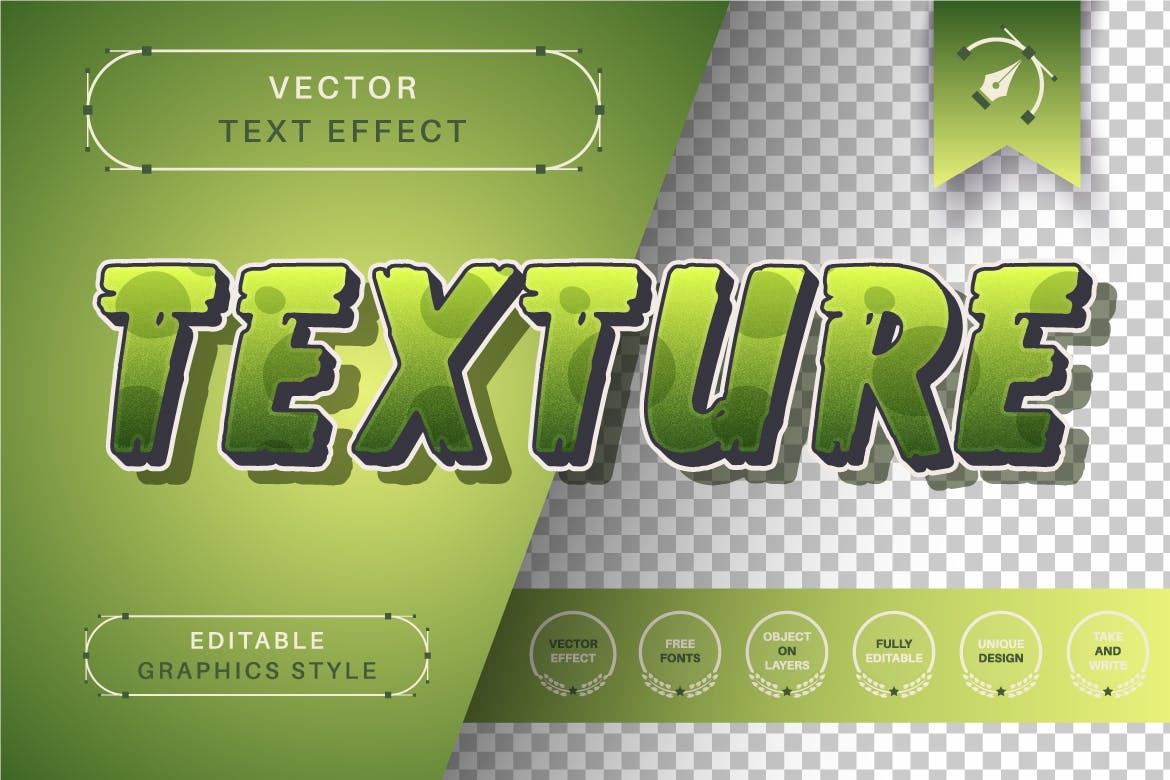 恐怖纹理字体样式矢量文本效果 Horror Texture – Editable Text Effect, Font Style 插件预设 第4张