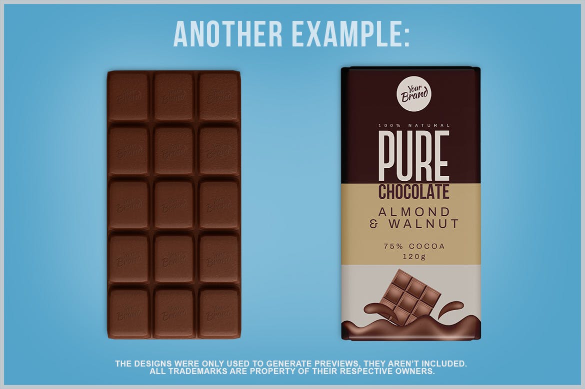 巧克力棒食品包装设计样机 Chocolate Bar Mockup 样机素材 第3张