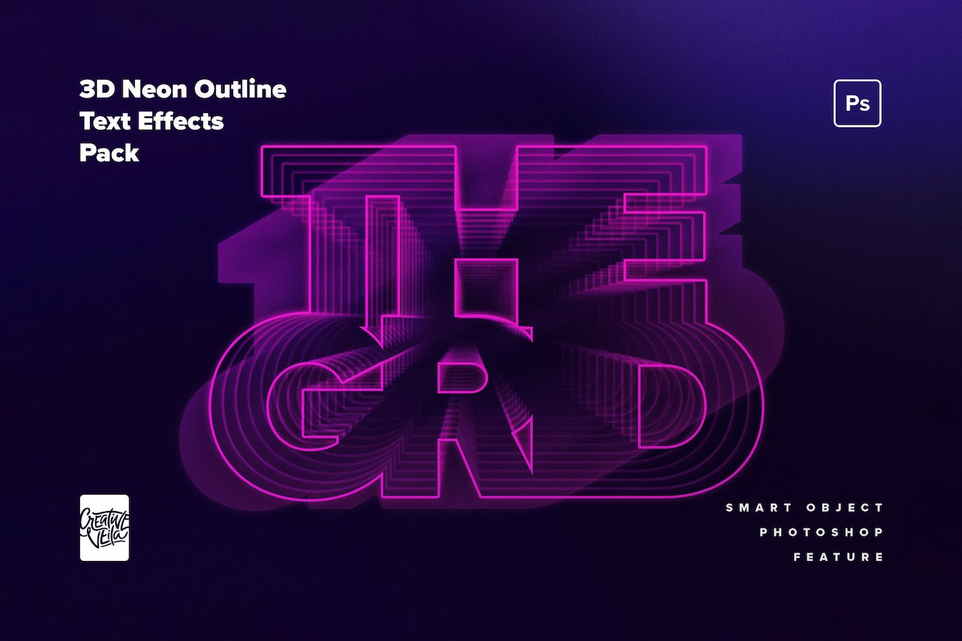 80年代复古未来主义3D霓虹灯文本效果 80s Retro-Futuristic 3D Neon Text Effect 插件预设 第1张
