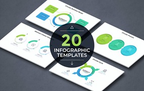 彩色纸张风格现代信息图表模板v12 20 Infographic Template v.12