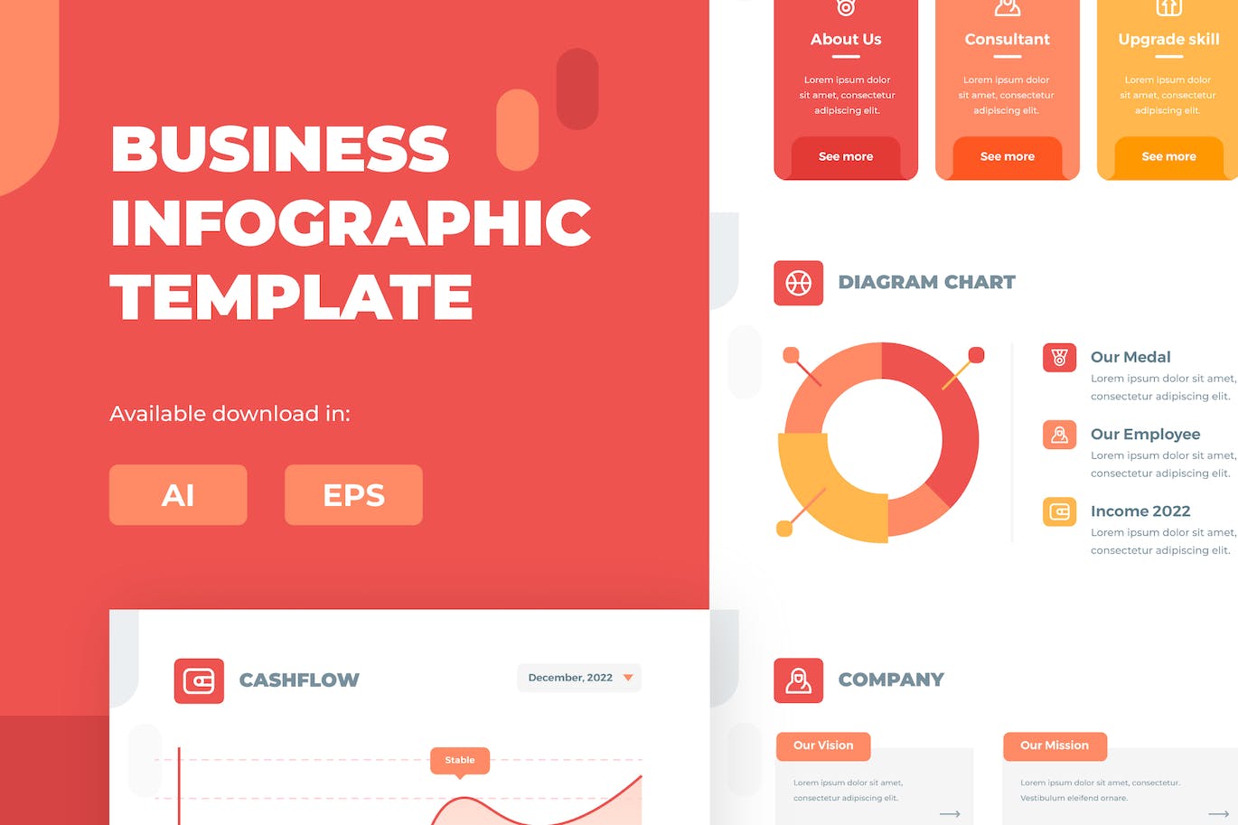 创意业务分析信息图表设计模板 Creative Business Infographic Template 幻灯图表 第1张
