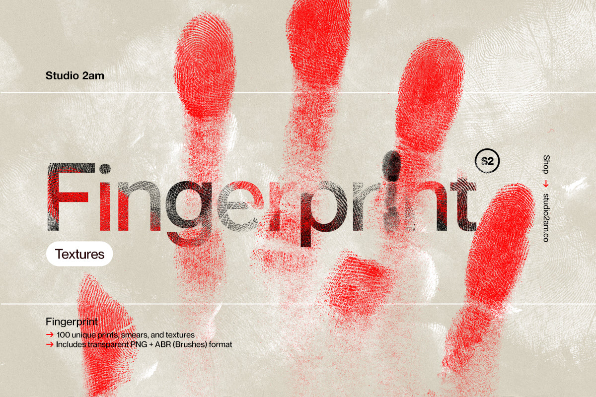 高分辨率指纹恐怖血腥掌印乱七八糟的污迹PNG设计装饰素材合辑 Studio 2am – Fingerprint 图片素材 第1张