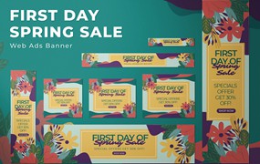 春季促销Web广告Banner模板套件 First Day of Spring Sale – Web Ads Banners