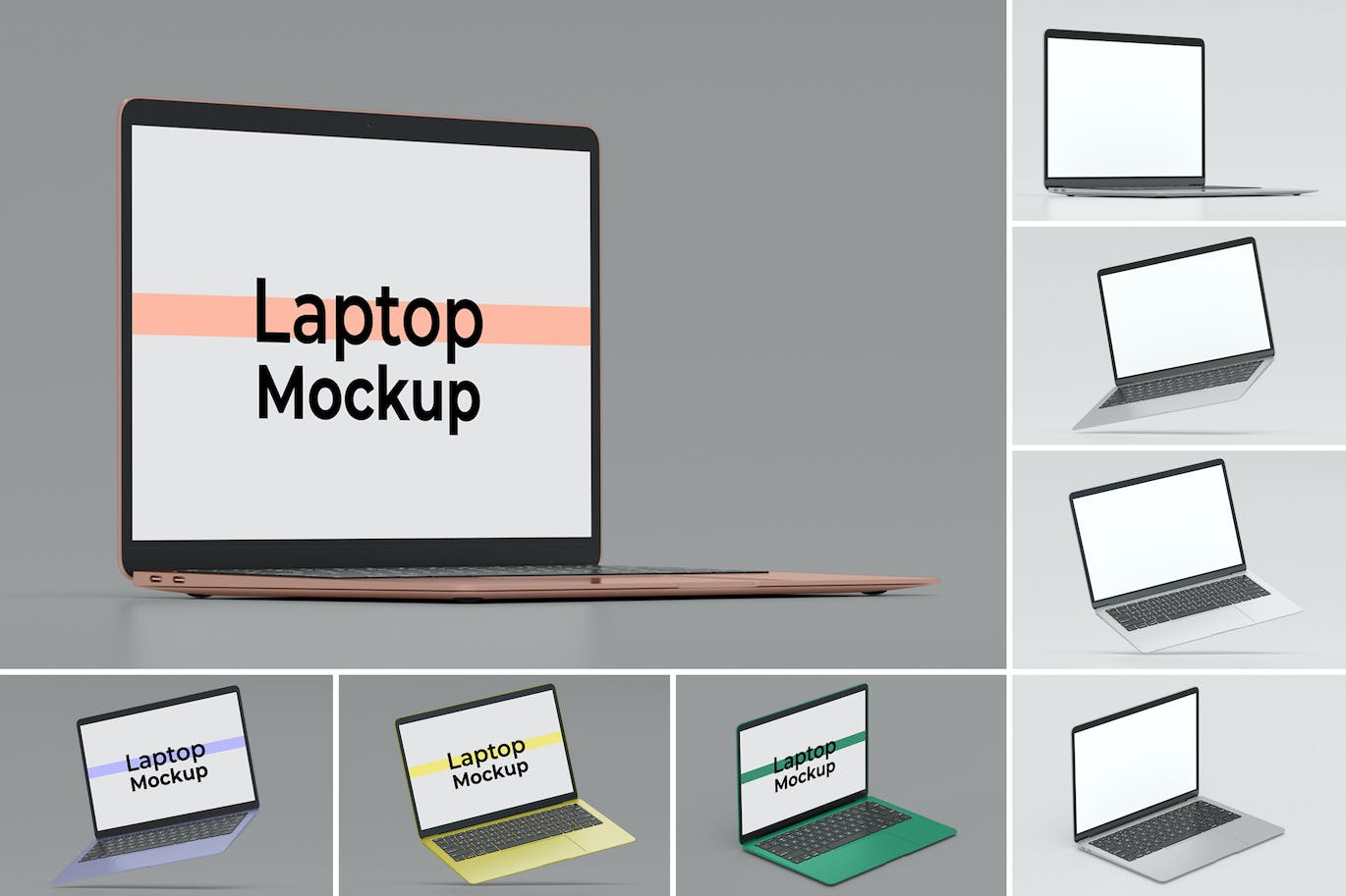 苹果笔记本电脑UI展示样机合集 Laptop Mockup Set 样机素材 第1张