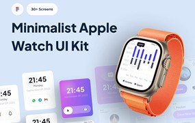 现代和简约风格的高级Apple Watch UI套件