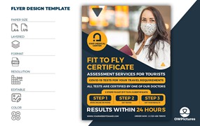 适飞证明证书传单素材 Fit to Fly Certificate Flyer Template