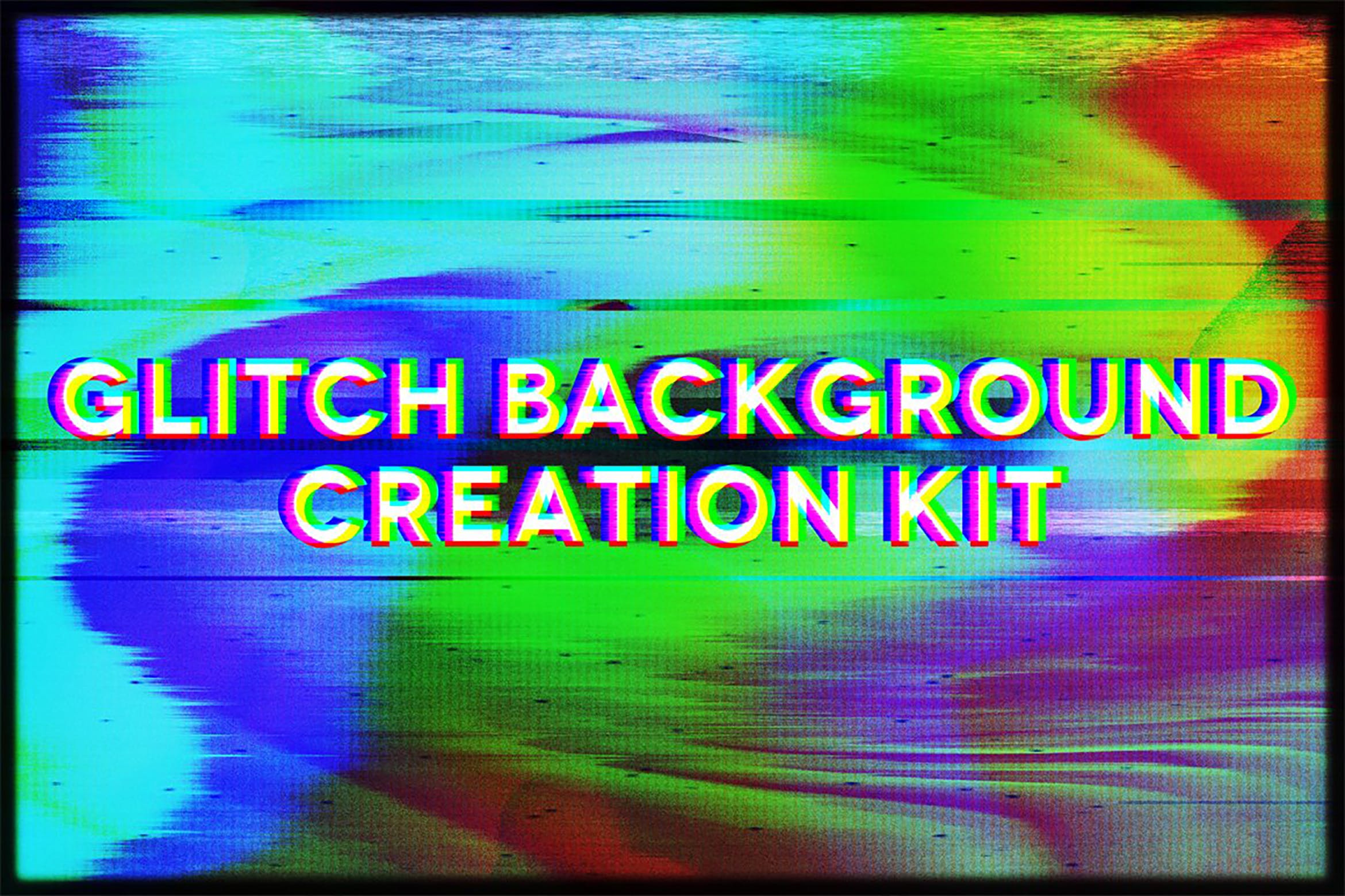 抽象故障背景特效生成器套件 Glitch Background Creation Kit 插件预设 第1张