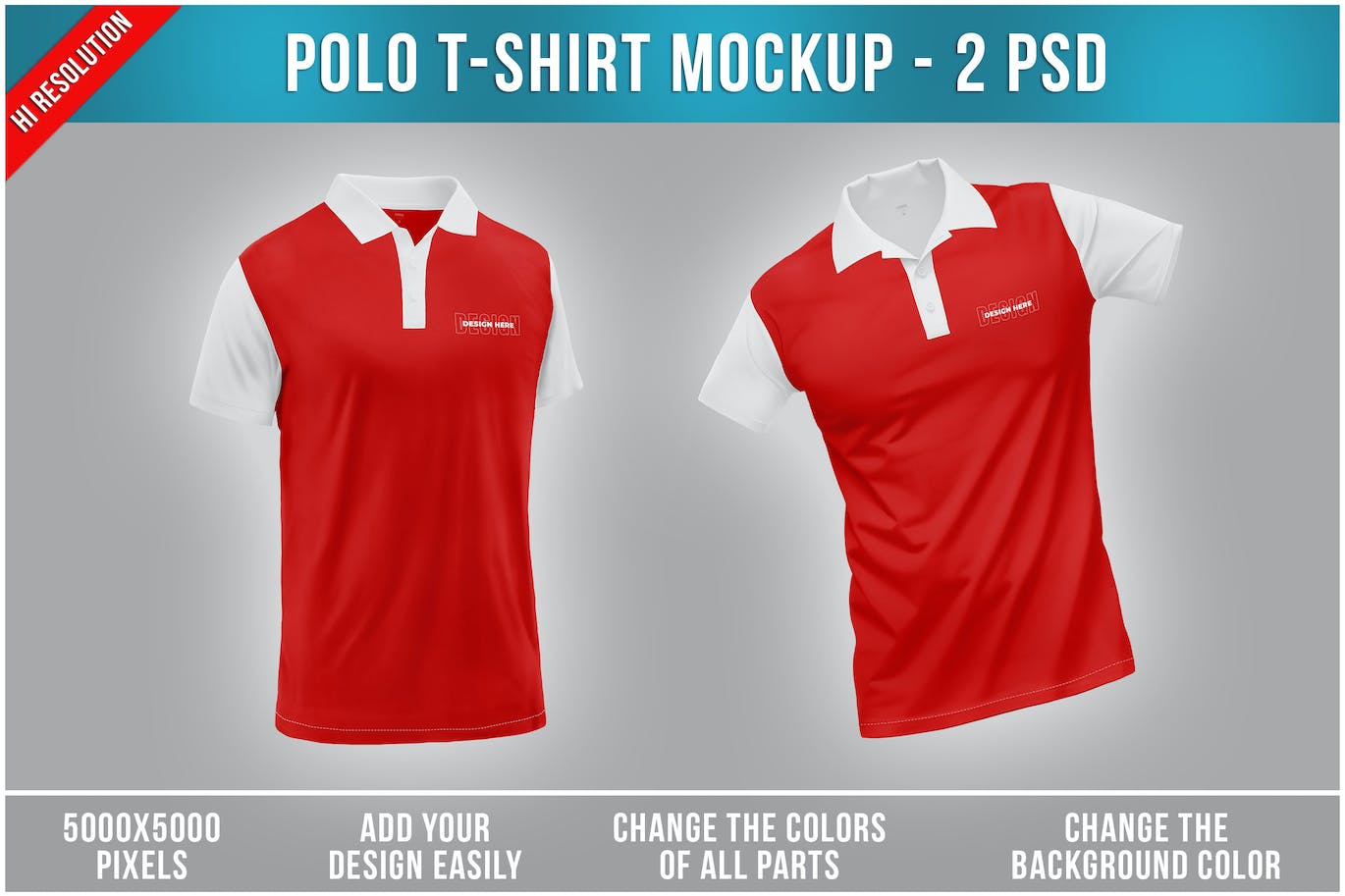 马球T恤服装品牌设计样机 Polo T-Shirt Mockup 样机素材 第1张