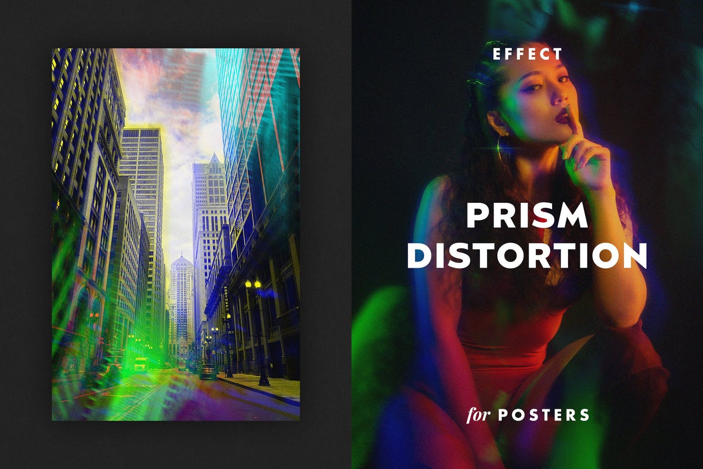 棱镜畸变效果海报模板 Prism Distortion Effect for Posters 插件预设 第1张