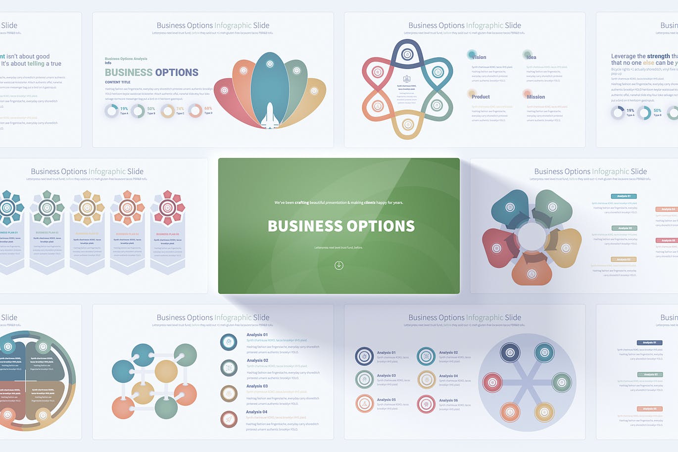 业务选项PPT幻灯片设计模板 Business Options – PowerPoint Infographics Slides 幻灯图表 第1张