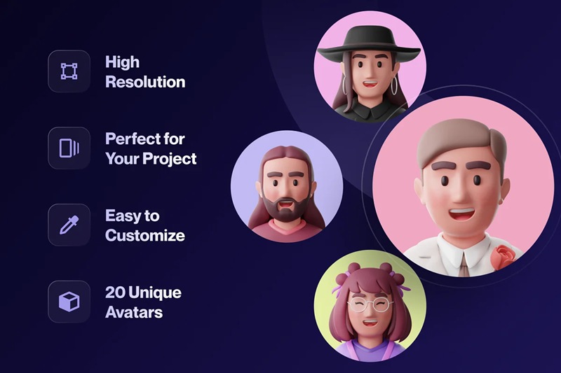 三维渲染元宇宙3D创意职业婚礼人物头像素材合集包 Facely V2 – MetaPeople 3D Avatar 图标素材 第3张