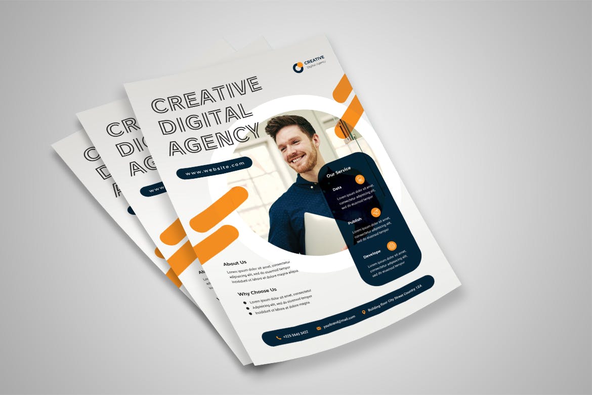 创意数字机构宣传单素材 Creative Digital Agency Flyer 设计素材 第2张