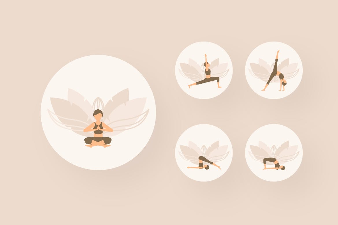 美丽瑜伽姿势插画素材v1 Lucka Yoga Poses – 10 illustrations Vol. 1 图片素材 第2张