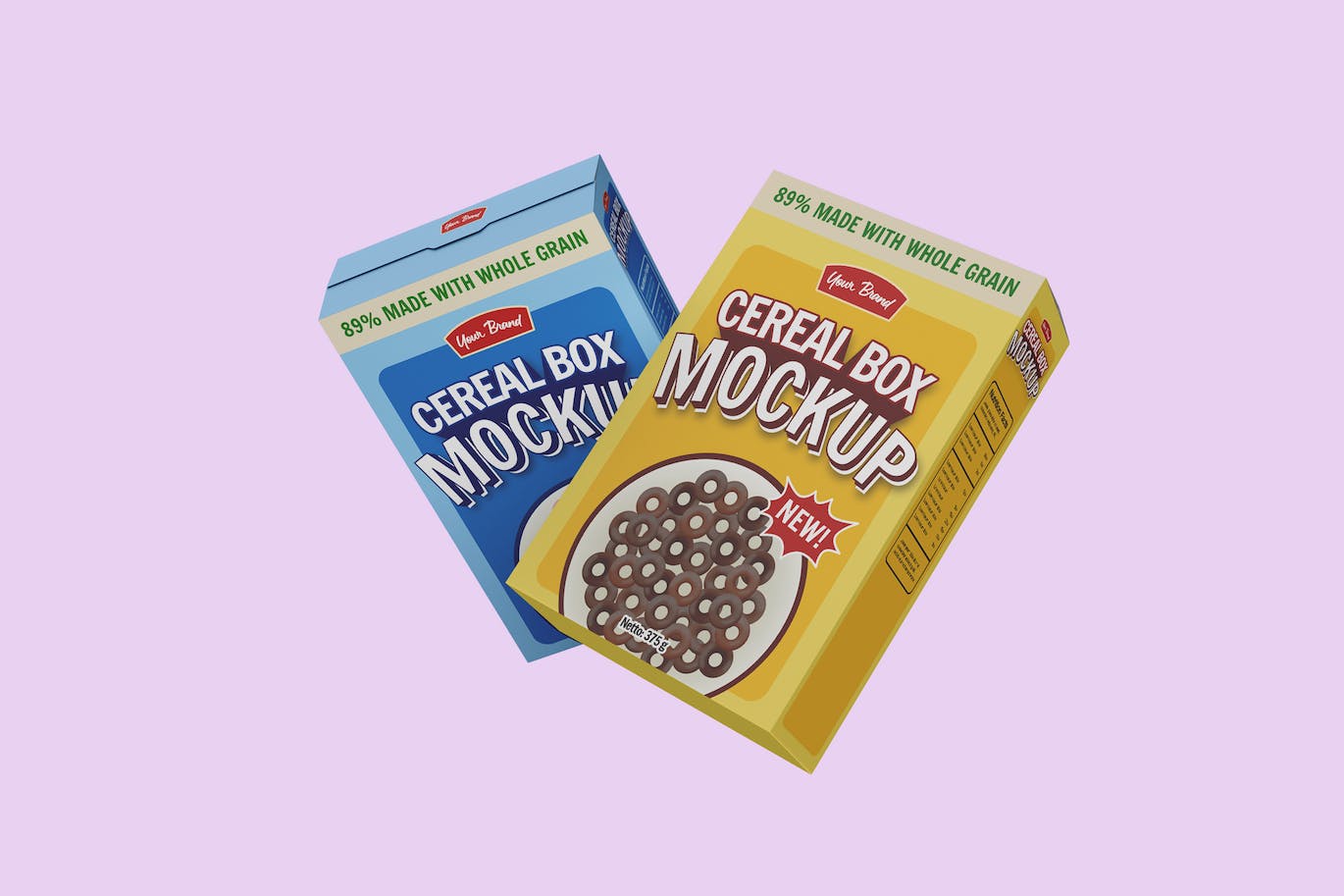 谷类食品包装盒设计样机 Cereals Box Packaging Realistic Mockup 3 Views 样机素材 第2张