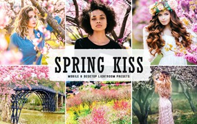 柔和春季玫瑰色滤镜后期处理lightroom预设 Spring Kiss Mobile & Desktop Lightroom Presets