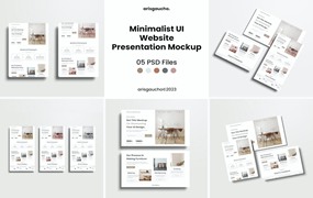极简UI网站演示样机模板 Minimalist UI Website Presentation Mockup