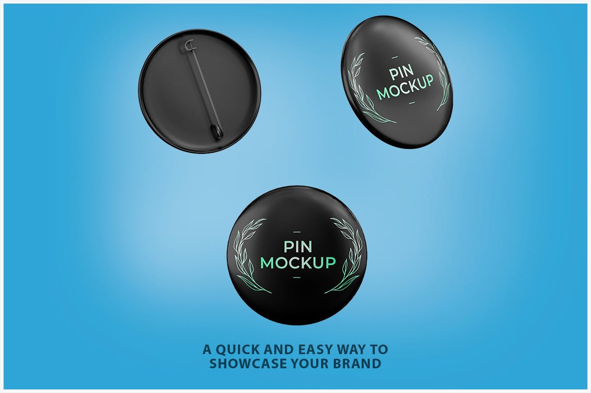 金属按钮别针Logo设计样机 Metallic Button Pin Mockup 样机素材 第4张